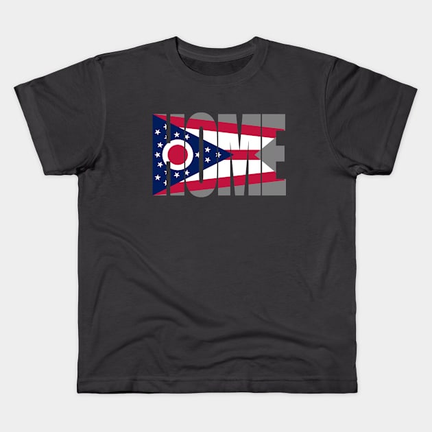 Ohio Home - State Flag Kids T-Shirt by DonDota